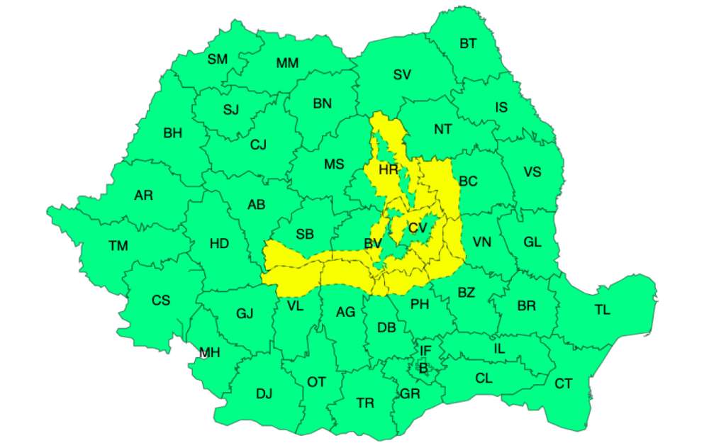 Meteo – Polei, lapoviță și ninsori. Cod galben în 11 județe 2 Harta meteo 28 noiembrie 2024
