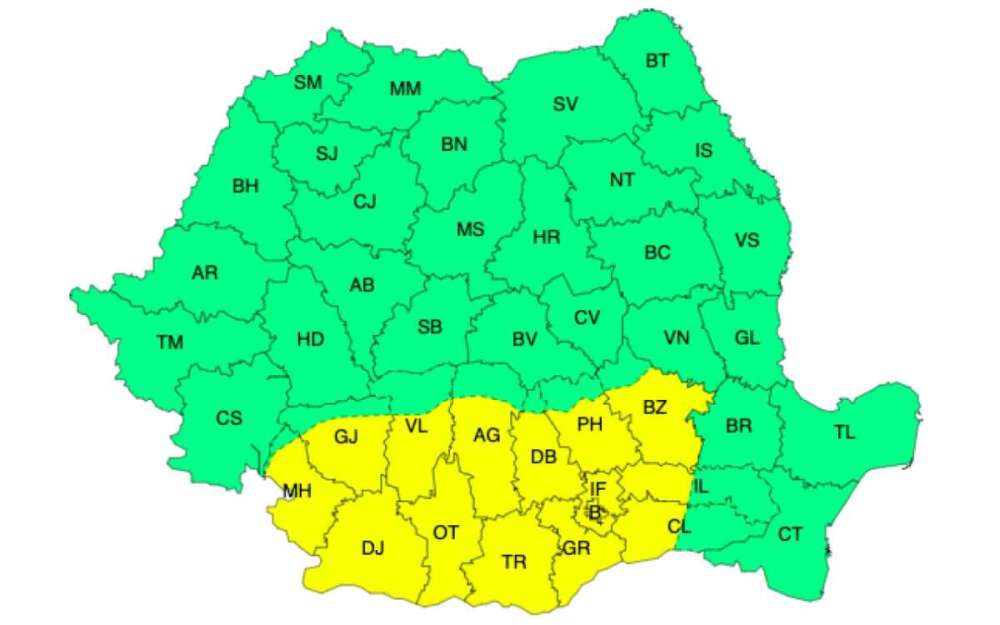 Meteo – Avertizări de vreme rea, de Crăciun! 3 Harta 2 meteo 23 decembrie 2024