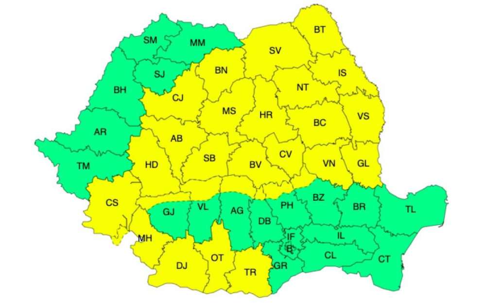Meteo – Ploi, ninsori, vânt și viscol. Cod galben în 34 de județe! 3 Harta 2 meteo 9 ianuarie 2025