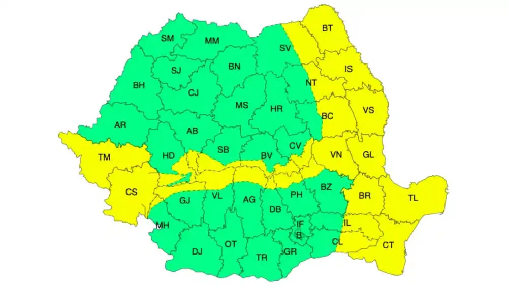 Avertizări meteo Cod galben – Nu scăpăm de vreme rea! Meteo meteo