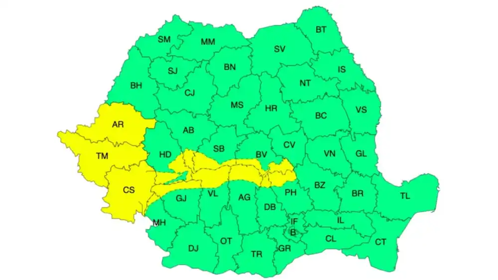 Avertizări meteo Cod galben – Nu scăpăm de vreme rea! Meteo meteo