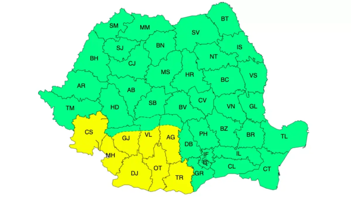 Meteo – Puzderie de avertizări Cod galben de vânt, vijelii și grindină! Vezi zonele afectate! Meteo meteo