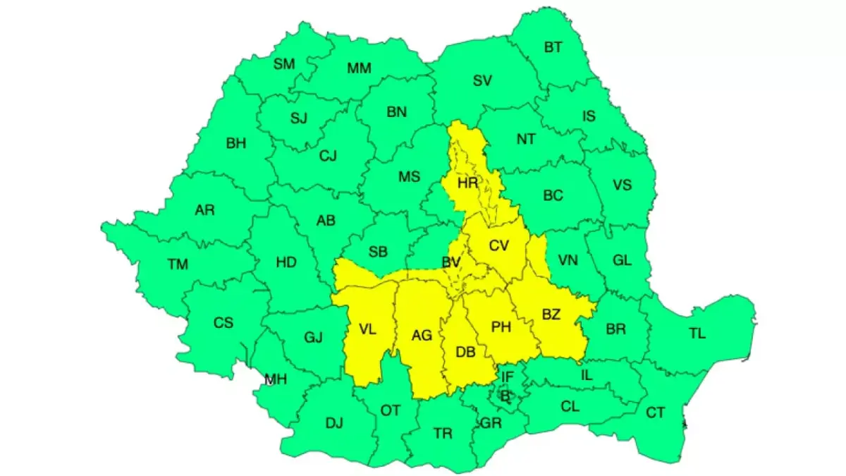 Meteo - 32 de județe sub Cod galben de ploi, vijelii și grindină 3 Meteo - 32 de județe sub Cod galben de ploi, vijelii și grindină Meteo - 32 de județe sub Cod galben de ploi, vijelii și grindină Meteo meteo