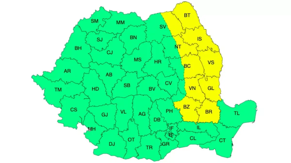 Meteo - 32 de județe sub Cod galben de ploi, vijelii și grindină 4 Meteo - 32 de județe sub Cod galben de ploi, vijelii și grindină Meteo - 32 de județe sub Cod galben de ploi, vijelii și grindină Meteo meteo