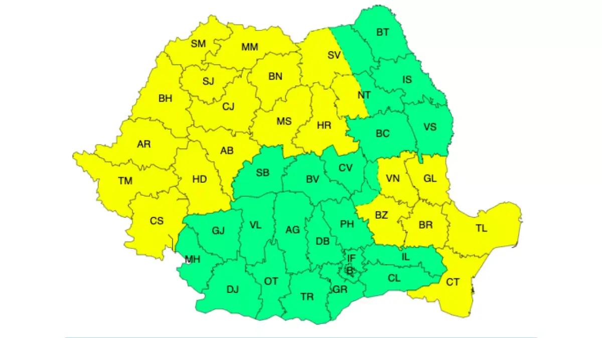 Meteo – Iar furtuni, iar grindină! Cod galben în peste jumătate din țară! Meteo meteo