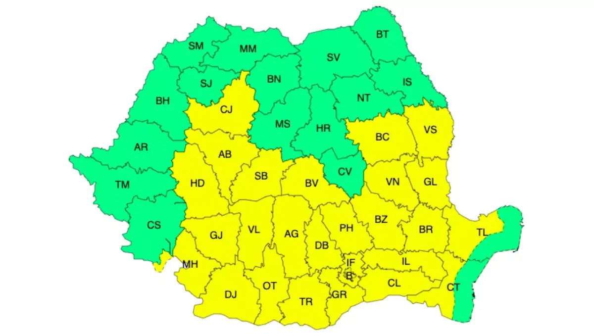 Meteo – O nouă atenționare de vijelii și grindină Meteo meteo