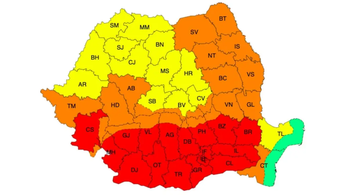 ANM - cascadă de alerte meteo! Temperaturi de 41°C, de-a valma cu vjelii însoțite de grindină! 2 ANM - cascadă de alerte meteo! Temperaturi de 41°C, de-a valma cu vjelii însoțite de grindină! ANM - cascadă de alerte meteo! Temperaturi de 41°C, de-a valma cu vjelii însoțite de grindină! Meteo meteo