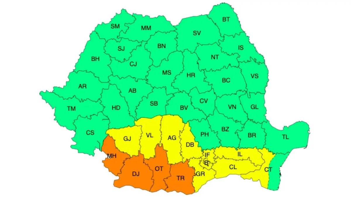 Meteo: O săptămână între caniculă și vijelii - Harta cu județele afectate Meteo meteo