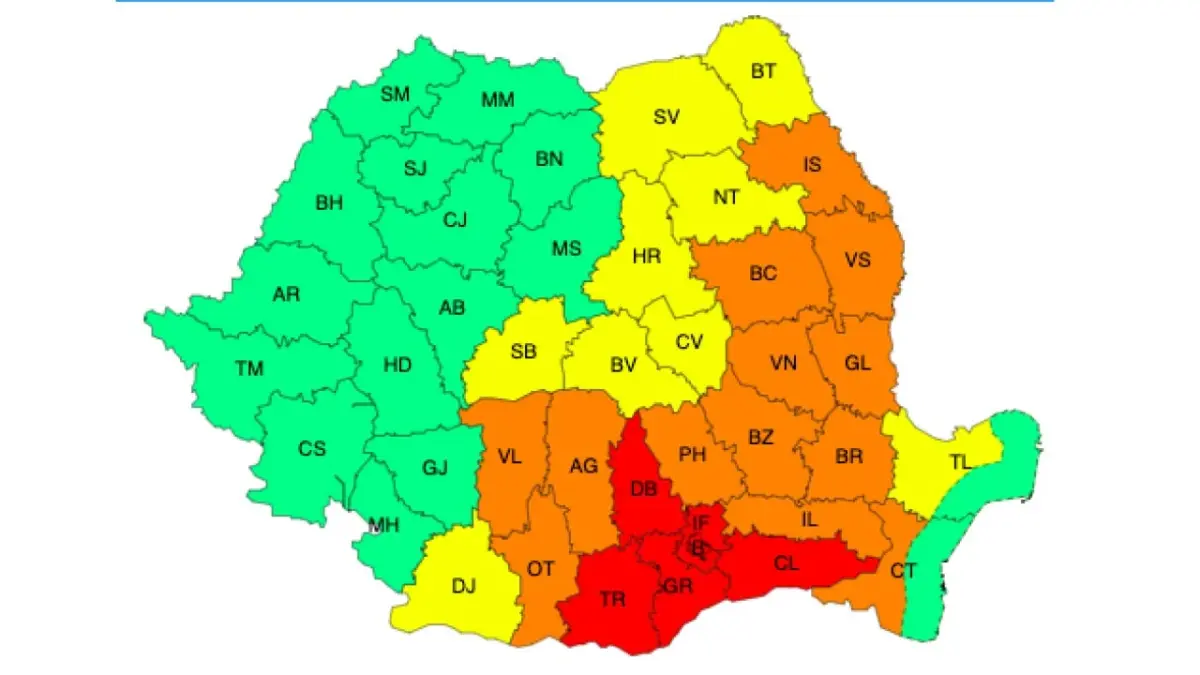 Meteo în trei culori: Roșu, Galben și… Portocaliu! E jale în toată țara! Meteo meteo