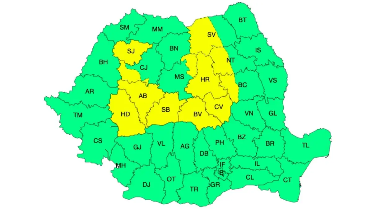 Avertizări meteo: 11 județe sub caniculă, 12 sub ploi și vijelii! Meteo meteo