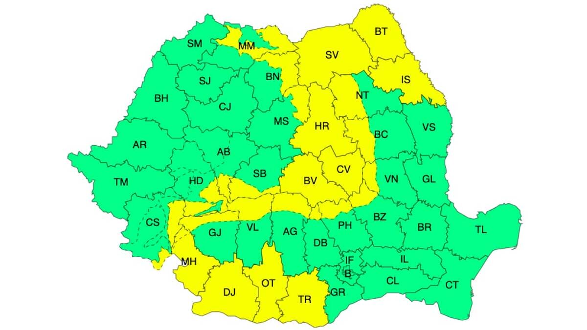 Meteo – Revelion cu Cod galben de ninsori viscolite în 26 de județe! 4 Meteo – Revelion cu Cod galben de ninsori viscolite în 26 de județe! Meteo – Revelion cu Cod galben de ninsori viscolite în 26 de județe! Meteo meteo