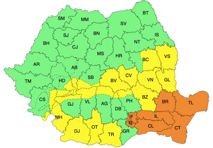 NINGE IAR! Avertizări meteo pentru 26 de județe! Meteo meteo