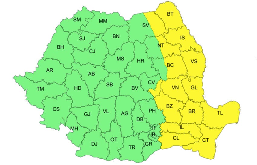 Meteo – Ploi torențiale, vijelii și grindină. Avertizări pentru 22 de județe! Meteo meteo