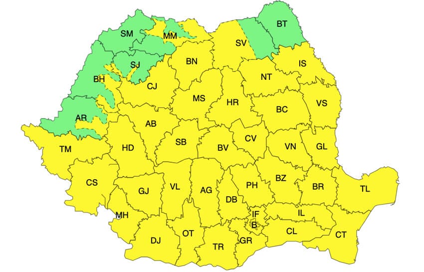 ANM – avalanșă de avertizări meteo Cod galben de ploi, vijelii și grindină! Meteo meteo