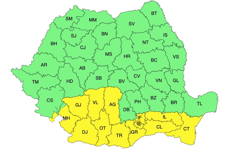 ANM – avalanșă de avertizări meteo Cod galben de ploi, vijelii și grindină! Meteo meteo