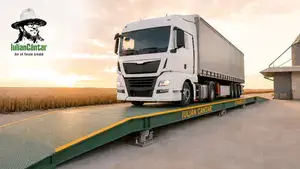 Camion TIR semiremorcă pe cântar rutier IulianCantar - pod basculă 18m capacitate 60 tone fermă cereale