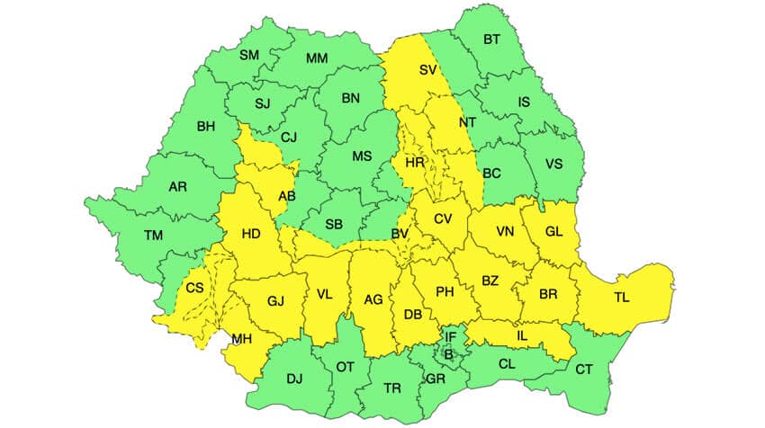 Meteo – Caniculă și furtuni. Cod galben în toată țara! Meteo meteo