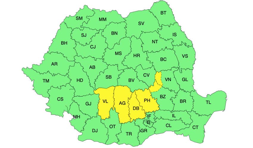 Noi avertizări meteo de vijelii, averse și grindină, până miercuri Meteo meteo