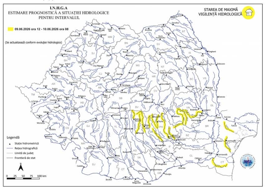 INHGA, avertizări de INUNDAȚII pe râuri din 10 județe 1 INHGA, avertizări de INUNDAȚII pe râuri din 10 județe INHGA, avertizări de INUNDAȚII pe râuri din 10 județe Stiri agricole inundații