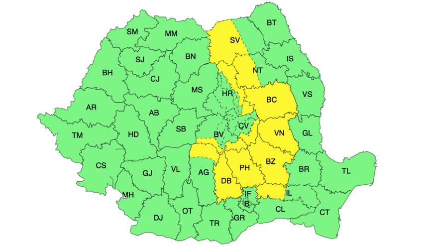 Meteo – Mai multe județe rămân sub Cod galben de ploi și vijelii Meteo meteo