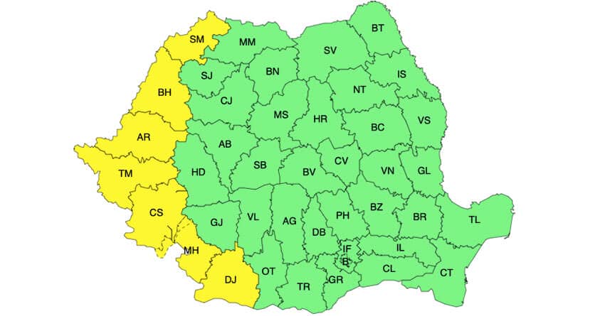Avertizări meteo Cod galben – Unii cu canicula, alții cu ploi, vijelii și grindină Meteo meteo,caniculă,vijelii