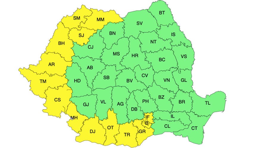 Meteo – Temperaturi de 37°C până duminică seara! Cod galben de caniculă în 13 județe și în Capitală! Meteo meteo