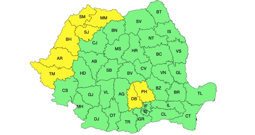 Meteo - Noi avertizări de ploi și vijelii, până vineri seară! 28 de județe afectate Meteo meteo