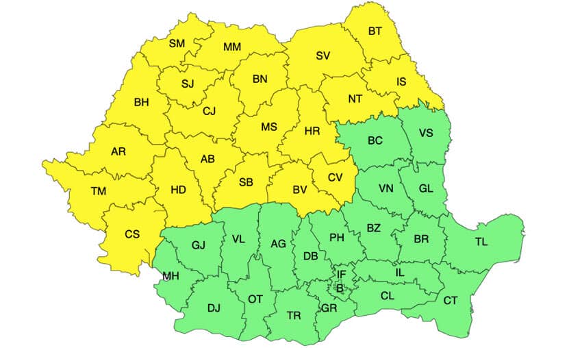 Meteorlogii anunță un NOU VAL DE FURTUNI! Cod galben în toată țara Meteo meteo