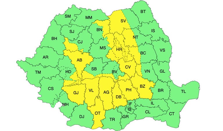 Meteo – Temperaturi de 37°C până duminică seara! Cod galben de caniculă în 13 județe și în Capitală! Meteo meteo