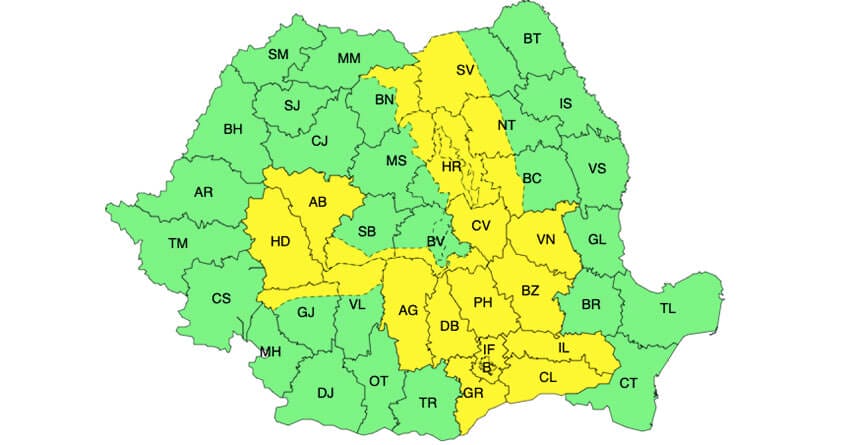Meteo - Noi avertizări de ploi și vijelii, până vineri seară! 28 de județe afectate Meteo meteo
