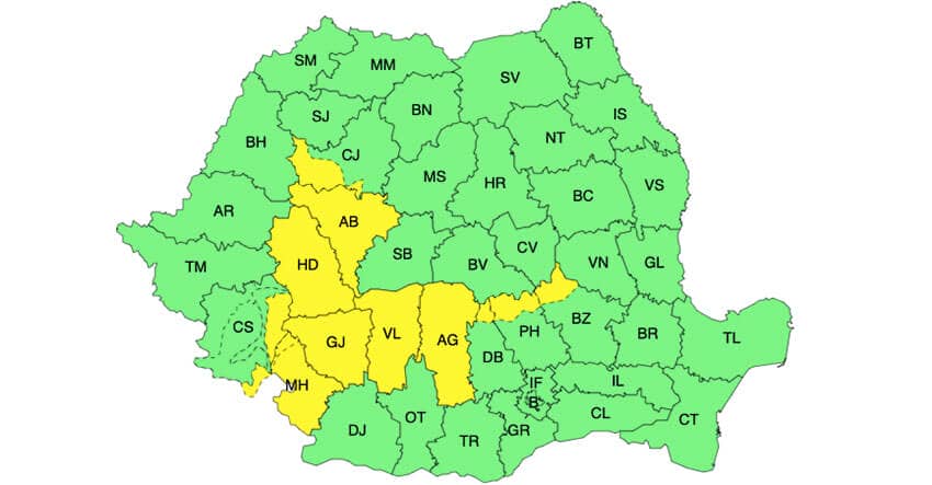 Avertizări meteo Cod galben – Unii cu canicula, alții cu ploi, vijelii și grindină Meteo meteo,caniculă,vijelii