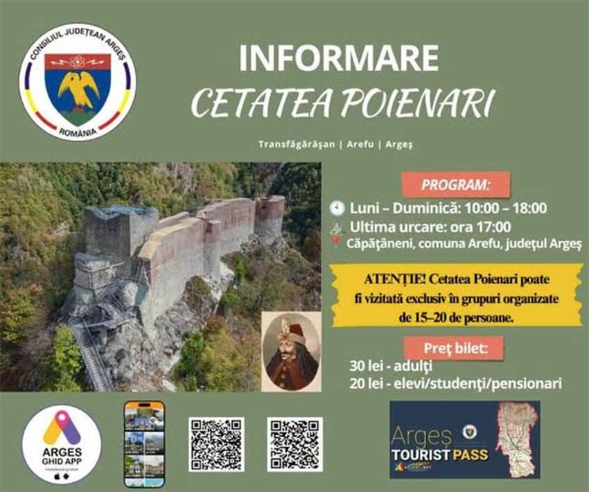 Avertisment pentru turiști la Cetatea Poienari: „Cuibul de vulturi” al lui Vlad Țepeș, devenit bârlogul urșilor! Actualitate urși,Cetatea Poienari